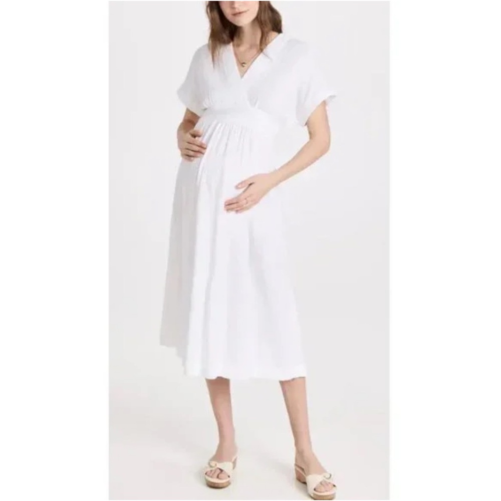 Hatch White Midi Maternity Dress Size 2. New with tags.